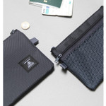 Black - Double pocket mesh zipper pouch large