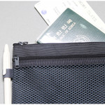 Detail of Double pocket mesh zipper pouch large