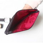 Inside of Double pocket mesh zipper pouch large