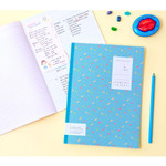 Geometric pattern lined notebook large