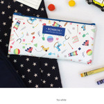 Toy white - Bon Bon pattern zipper pencil case