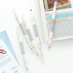 5 pastel colors double ended highlighter chisel/fine point