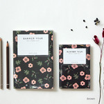 Brown - Breezy windy flower pattern undated monthly planner