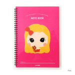 Pink - Wirebound cute girl lined notebook