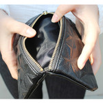 Embossing geometric pattern pouch bag