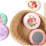 Back Mirror - Wanna This Ma petite fille flower round handy mirror