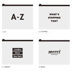 Black typo clear zip lock pouch large