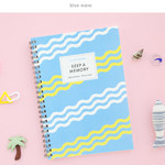 Blue wave - Keep a memory wirebound lined notebook