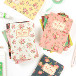 Blooming flower pattern lined notebook small 