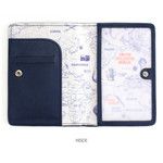 Line - World map pattern RFID blocking passport