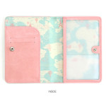 Line - World map pattern RFID blocking passport