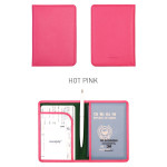 Hot pink - Classy plain RFID blocking mini passport case