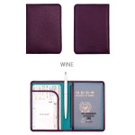 Wine - Classy plain RFID blocking mini passport case