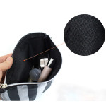 Inside of The Basic denim medium zipper pouch