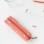 Coral dot - Basic pattern round zipper pencil case