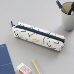 Navy angle - Basic pattern round zipper pencil case
