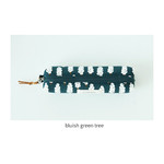 Bluish green tree - Basic pattern round zipper pencil case