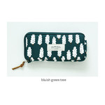 Bluish green tree - Basic pattern canvas pencil case pouch