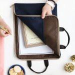 Navy - Basic zip around file pouch bag A4 ver.2