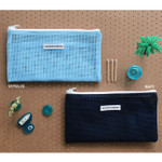 Sky blue, Navy - Second mansion slim mesh pouch Sky blue, Navy - Second mansion slim mesh pouch