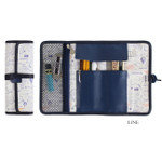Line - World map pattern roll pencil case