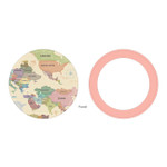 Pastel - World map pattern round handy mirror