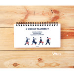 White - London wirebound desk weekly planner scheduler