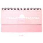 Pink - London wirebound undated weekly desk planner