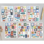 Stamp illustration deco sticker set