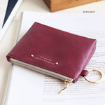 Burgundy - Pochette coin card zipper wallet