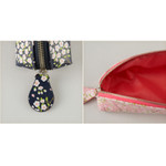 Detail of Flower pattern half moon zipper pencil case