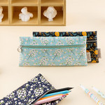 Flower pattern simple zipper pencil case