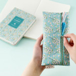 Flower pattern simple zipper pencil case