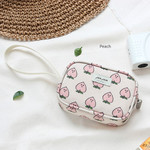 Peach - Jam Jam cute illustration pattern small pouch