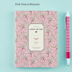Pink cherry blossom - Soft pattern lined notebook small
