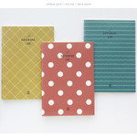 Yellow grid, Red dot, Blue wave