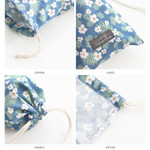 Detail of Comely cotton long drawstring pouch