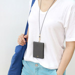 Gray - The Prism slim card wallet with neck strap