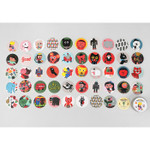 Composition of Child circle sticker set with tin case