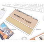 Size of Wirebound Kraft undated weekly desk planner