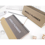 Wirebound Kraft undated weekly desk planner