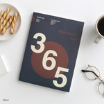 Navy - 2017 Eat play work workaholics 365 days dated diary