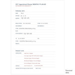 Personal data - 2017 Appointment A5 dated monthly planner