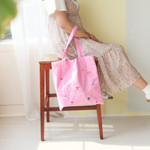 Love - In space cotton shoulder tote bag 
