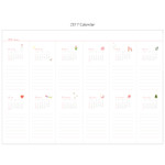 2017 Calendar - 2017 Livework Piyo dated monthly desk scheduler 