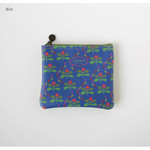 Blue - Licoco flower pattern small zipper pouch