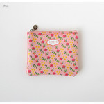 Pink - Licoco flower pattern small zipper pouch