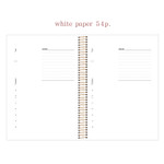 White paper - Slow and simple wirebound daily undated scheduler notebook