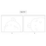 White - Bookcodi Molang zip lock large pouch