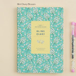 Mint cherry blossom - 2017 Ardium Bling dated diary scheduler